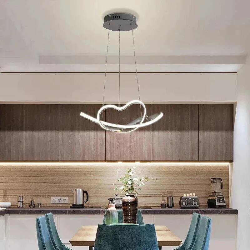 Grey Frame Led Pendant LightsFor Dining Room Lamp Modern Remote Control Lighting Lustre Vintage Pendant Lamp Abajur Dero
