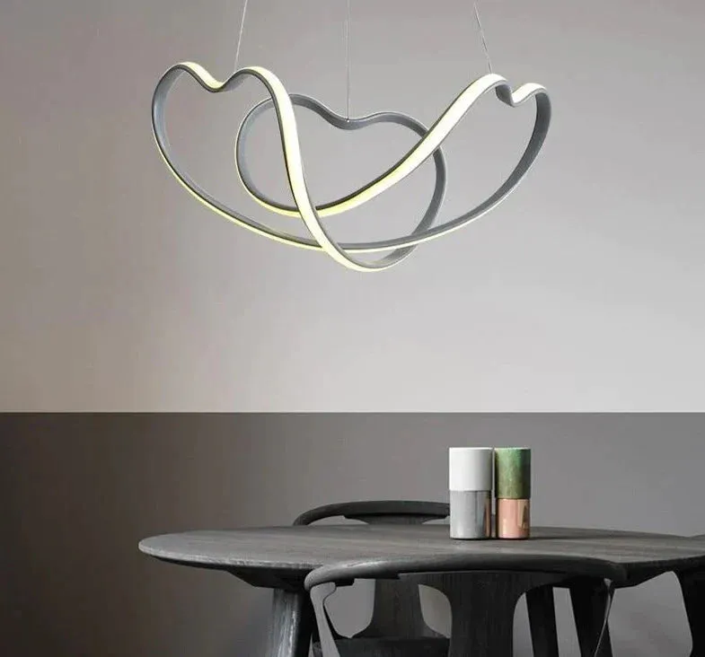 Grey Frame Led Pendant LightsFor Dining Room Lamp Modern Remote Control Lighting Lustre Vintage Pendant Lamp Abajur Dero