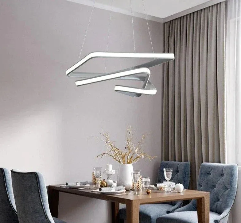 Grey Frame Led Pendant LightsFor Dining Room Lamp Modern Remote Control Lighting Lustre Vintage Pendant Lamp Abajur Dero