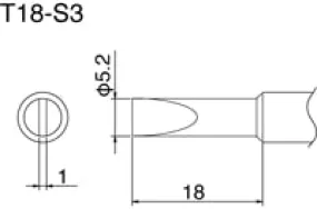 Hakko T18-S3 T18 Series Soldering Tip
