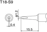 Hakko T18-S9 T18 Series Soldering Tip (Pack of 10 Tips)
