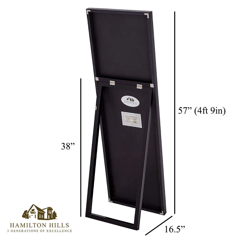 Hamilton Hills Black Full Length Mirror for Floor Full Body Standing Mirror Tall 58" x 18"