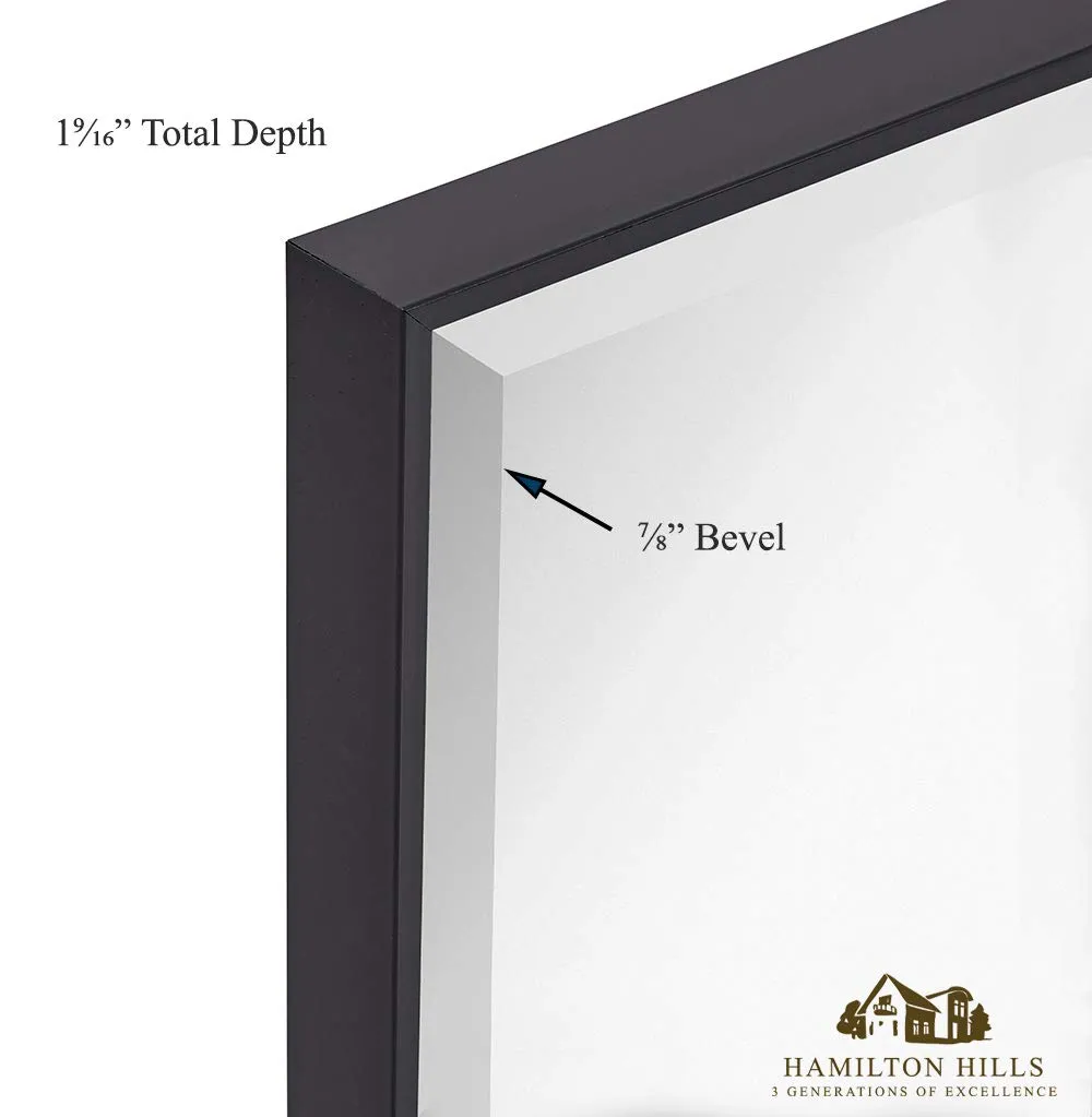 Hamilton Hills Black Full Length Mirror for Floor Full Body Standing Mirror Tall 58" x 18"