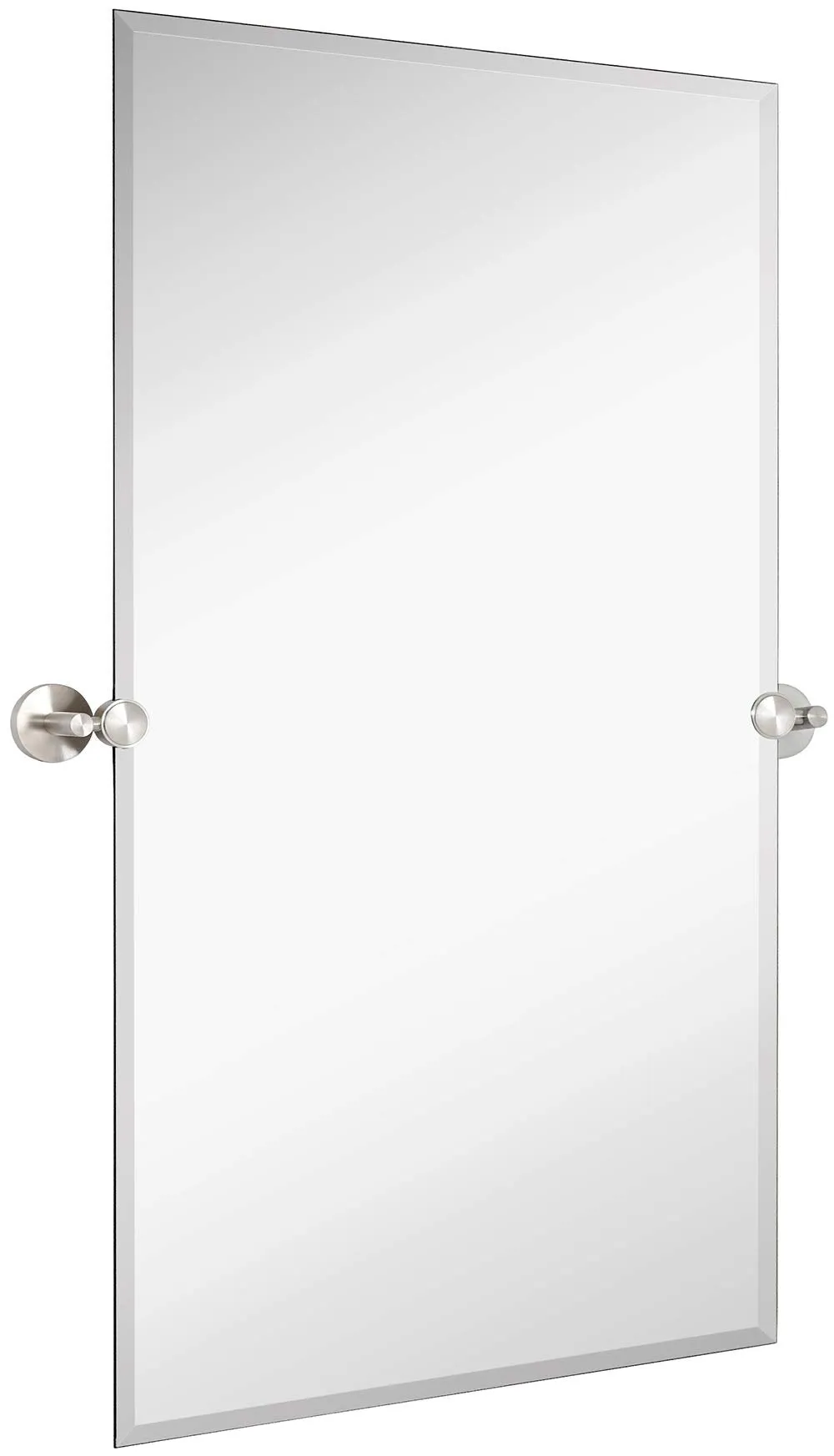 Hamilton Hills Large Pivot Rectangle Mirror with Oil Rubbed Bronze Wall Anchors | Silver