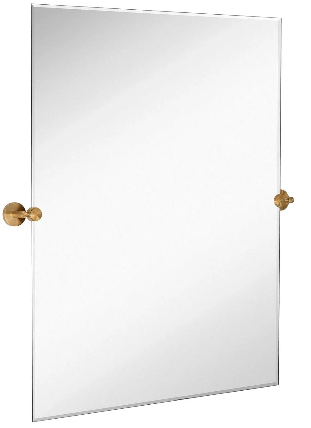 Hamilton Hills Large Pivot Rectangle Mirror with Oil Rubbed Bronze Wall Anchors | Silver