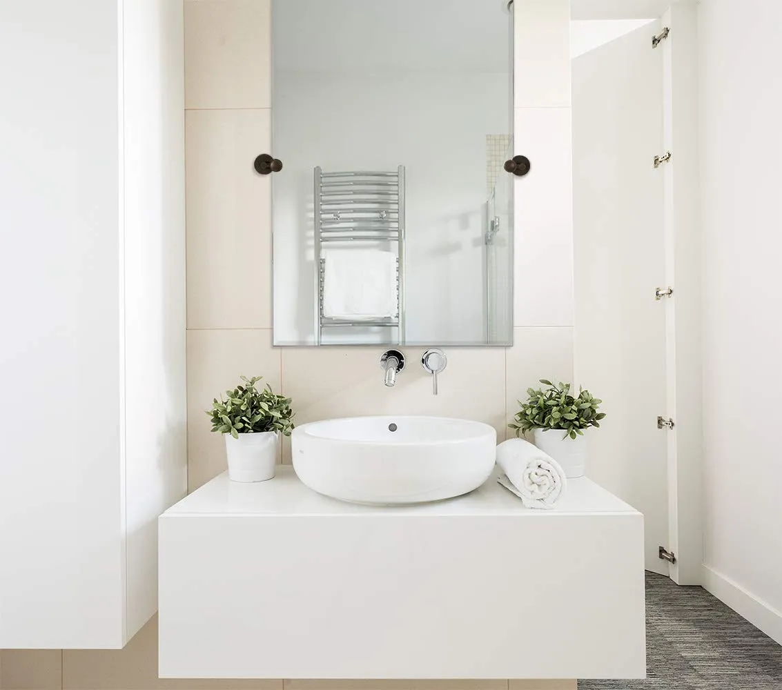 Hamilton Hills Large Pivot Rectangle Mirror with Oil Rubbed Bronze Wall Anchors | Silver