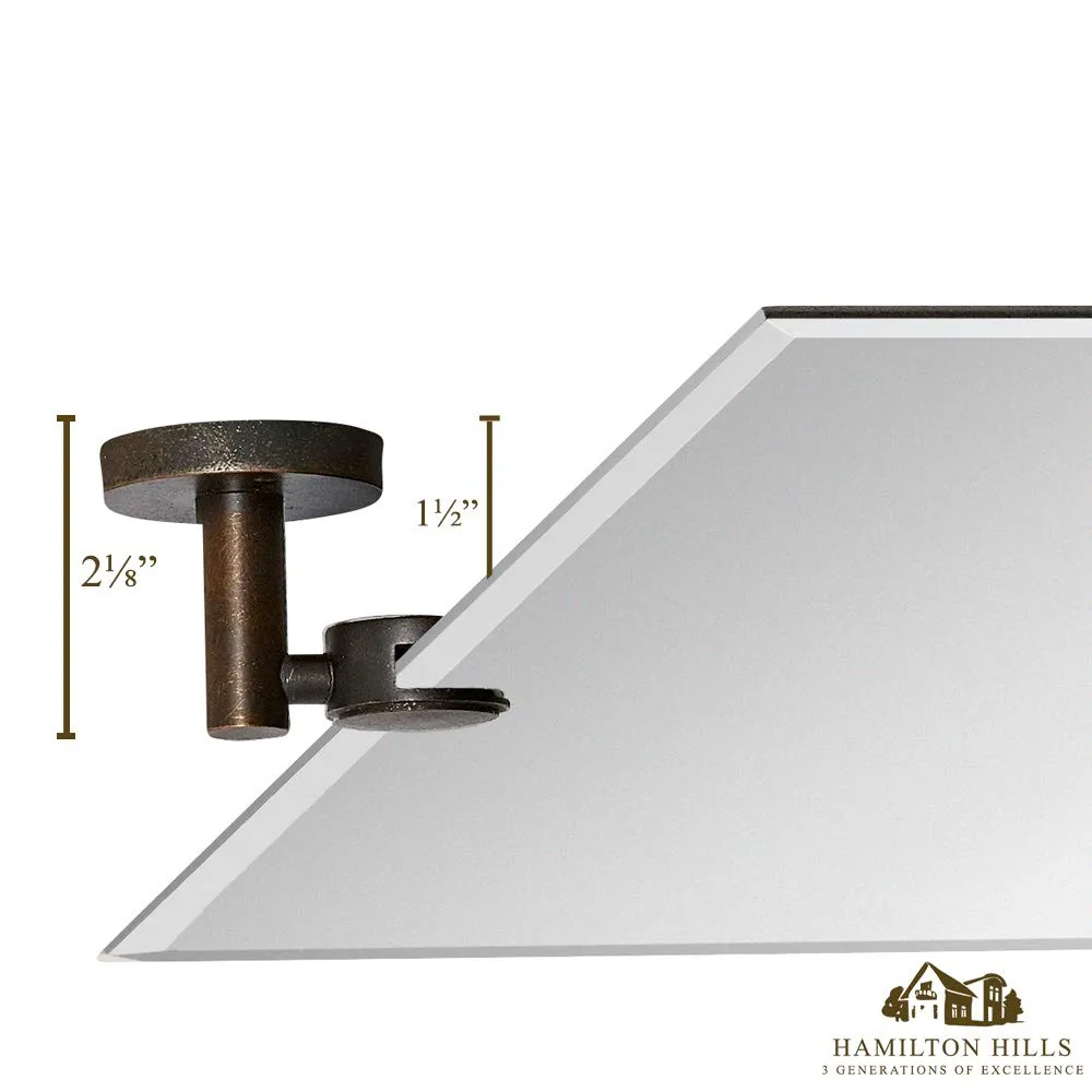 Hamilton Hills Large Pivot Rectangle Mirror with Oil Rubbed Bronze Wall Anchors | Silver