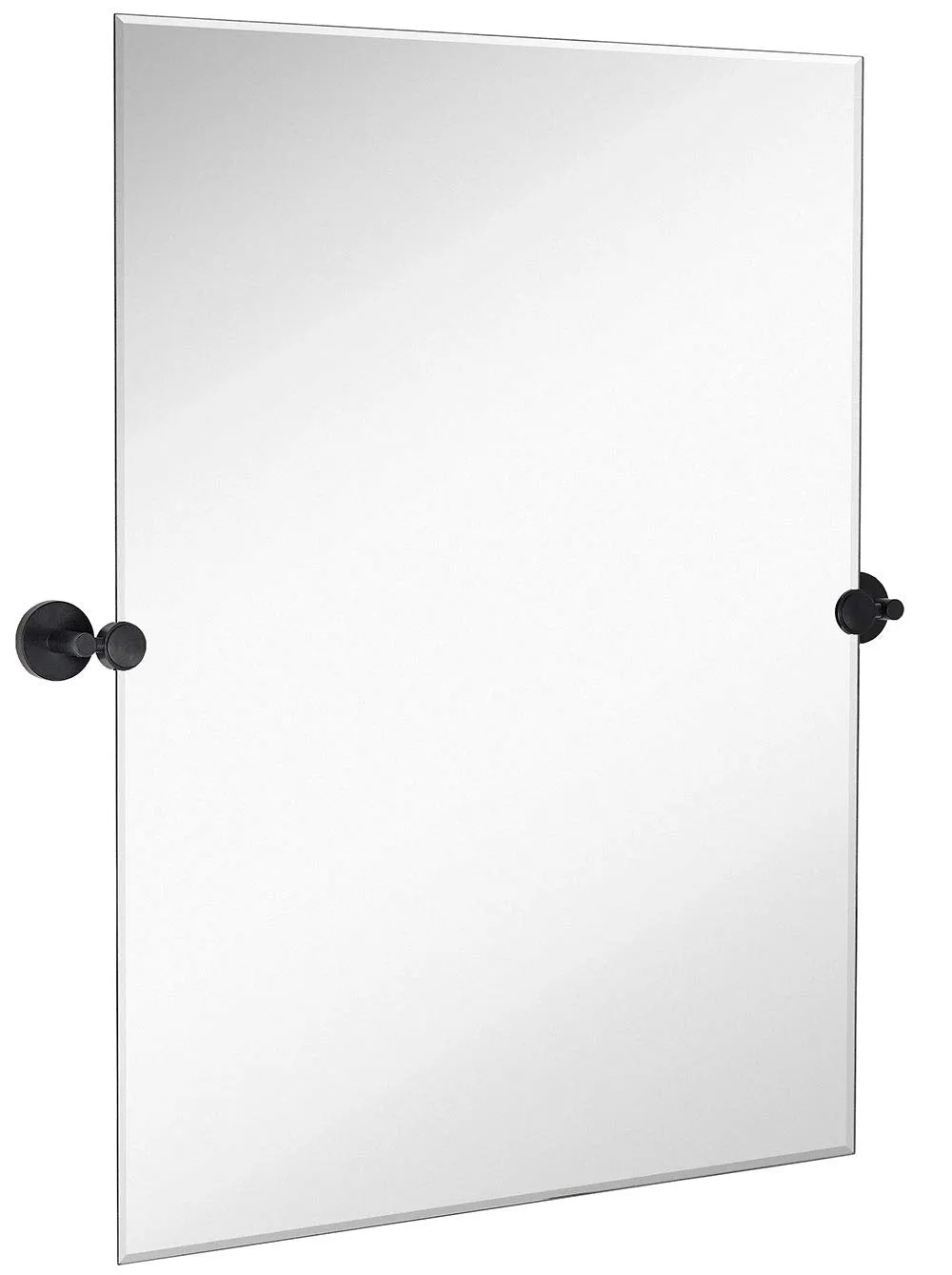 Hamilton Hills Large Pivot Rectangle Mirror with Oil Rubbed Bronze Wall Anchors | Silver