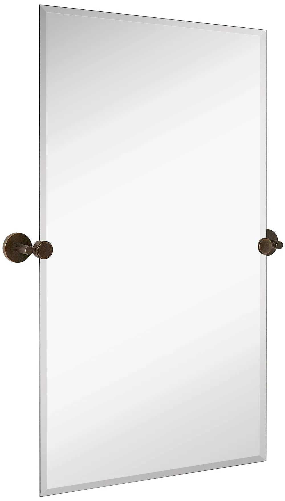 Hamilton Hills Large Pivot Rectangle Mirror with Oil Rubbed Bronze Wall Anchors | Silver