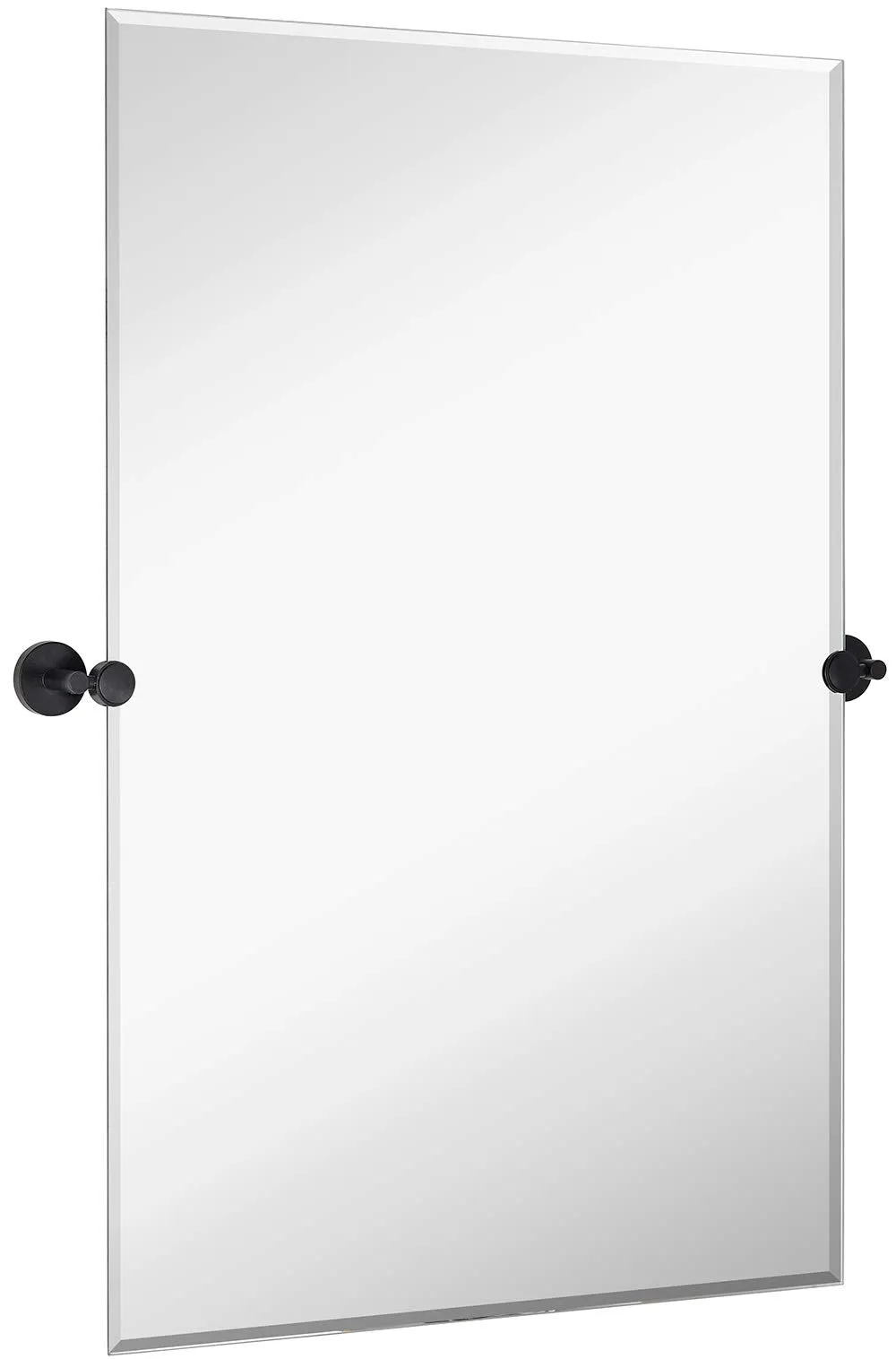 Hamilton Hills Large Pivot Rectangle Mirror with Oil Rubbed Bronze Wall Anchors | Silver