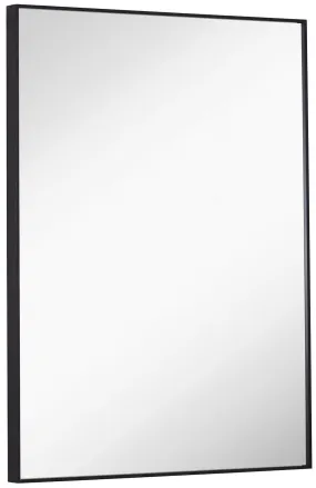 Hamilton Hills Silver Brushed Metal Vanity Mirror Simple Edge Mirrors for Wall Bathroom