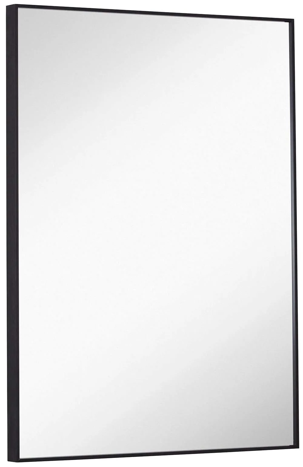 Hamilton Hills Silver Brushed Metal Vanity Mirror Simple Edge Mirrors for Wall Bathroom
