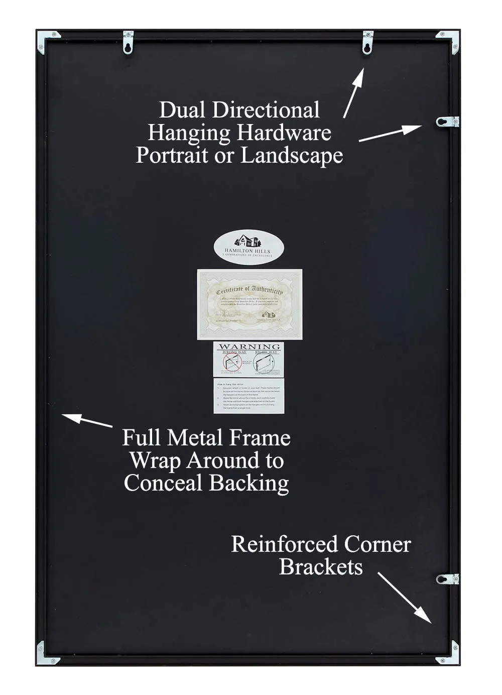 Hamilton Hills Silver Brushed Metal Vanity Mirror Simple Edge Mirrors for Wall Bathroom
