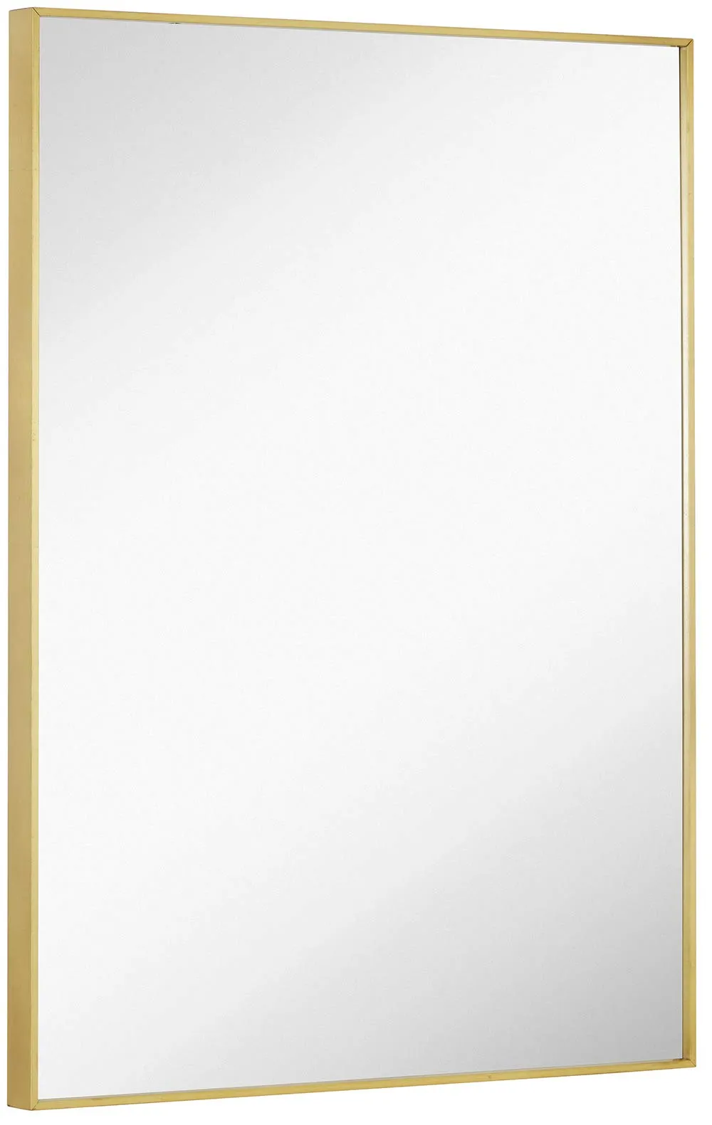 Hamilton Hills Silver Brushed Metal Vanity Mirror Simple Edge Mirrors for Wall Bathroom