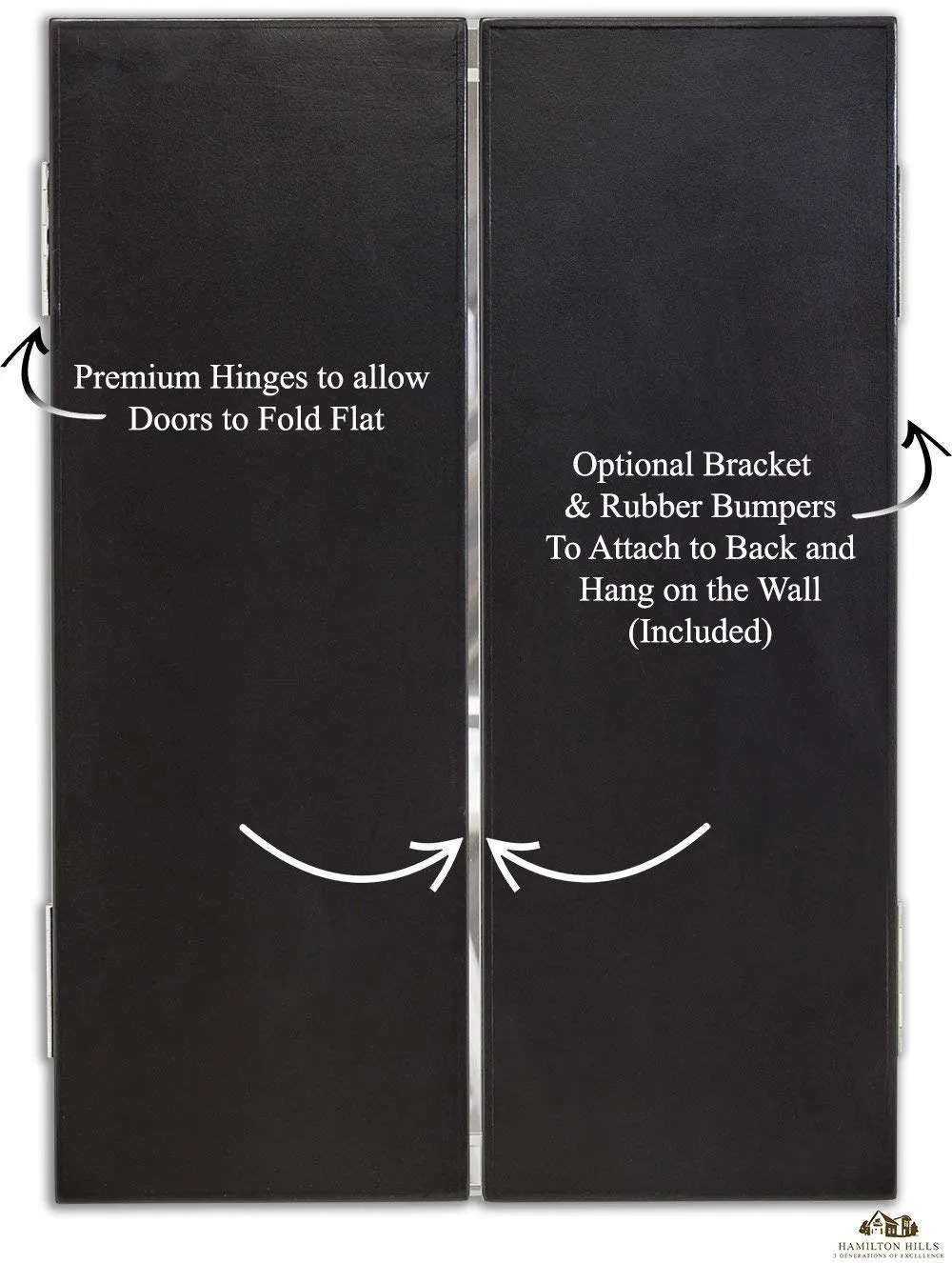 Hamilton Hills Trifold Vanity Mirror | Solid Hinged Sided Tri-fold Beveled Mirrored Edges