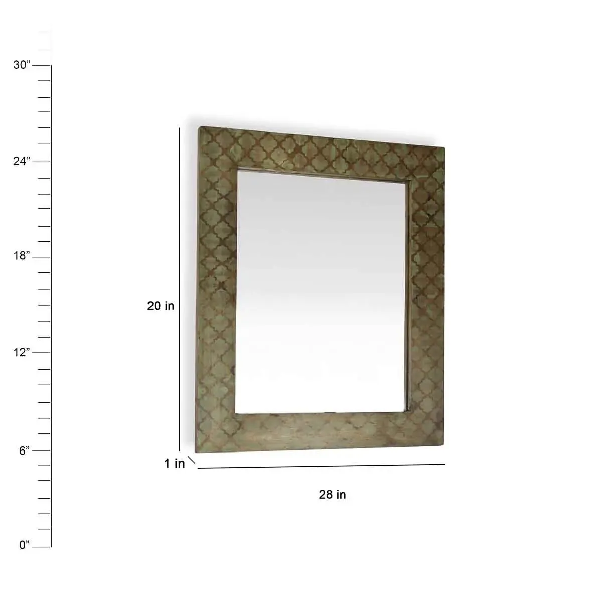 Hand painted Solid Wood Bathroom Mirror