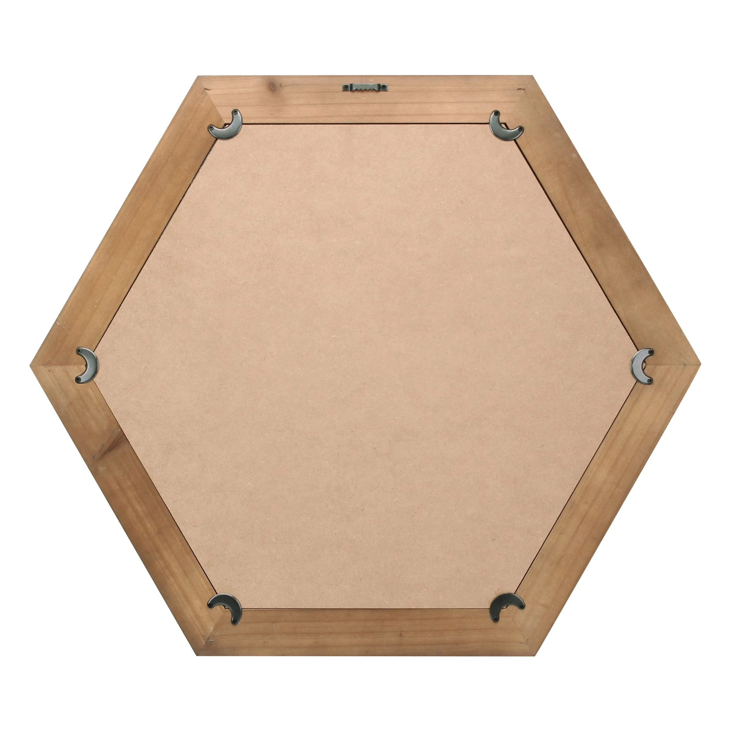 Hexagon Natural Wood Mirror - 24 Inch