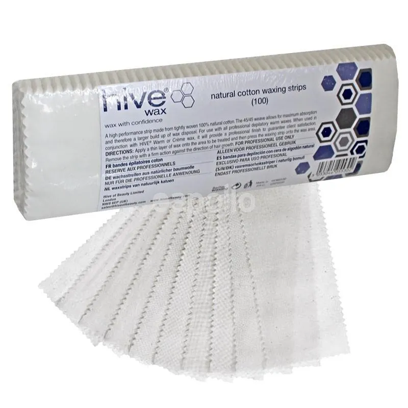 Hive Natural Cotton Waxing Strips (100)