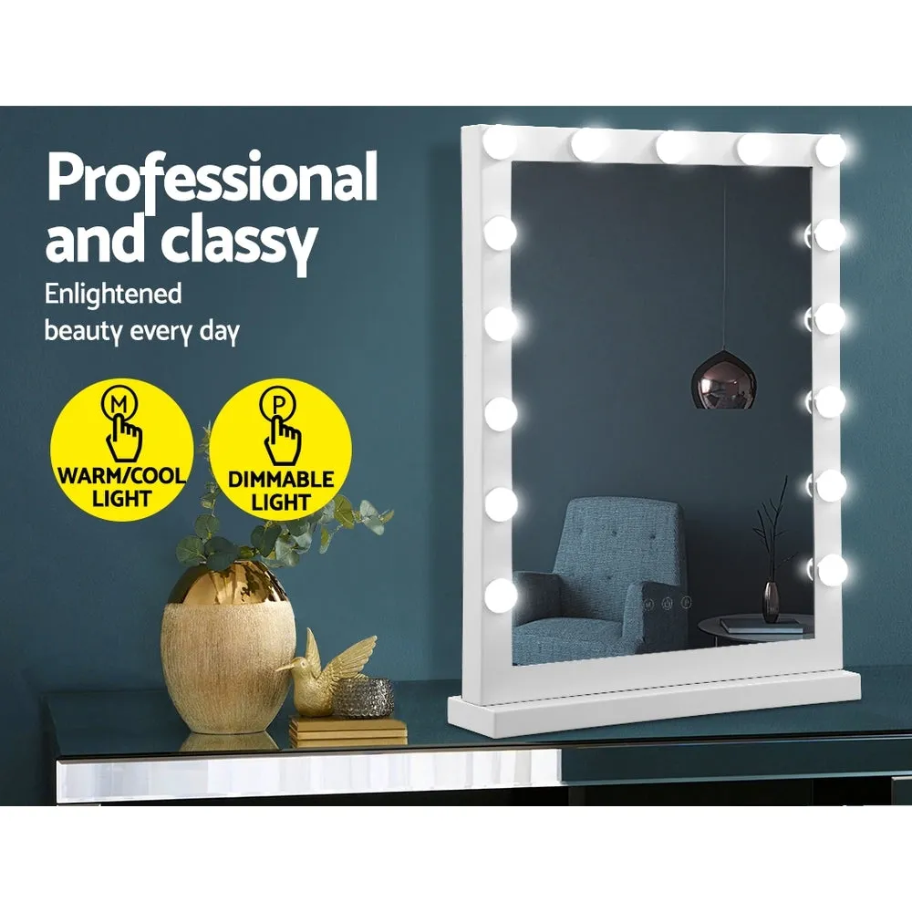 Hollywood Makeup Mirror With Light 15 LED Bulbs Vanity Lighted Stand