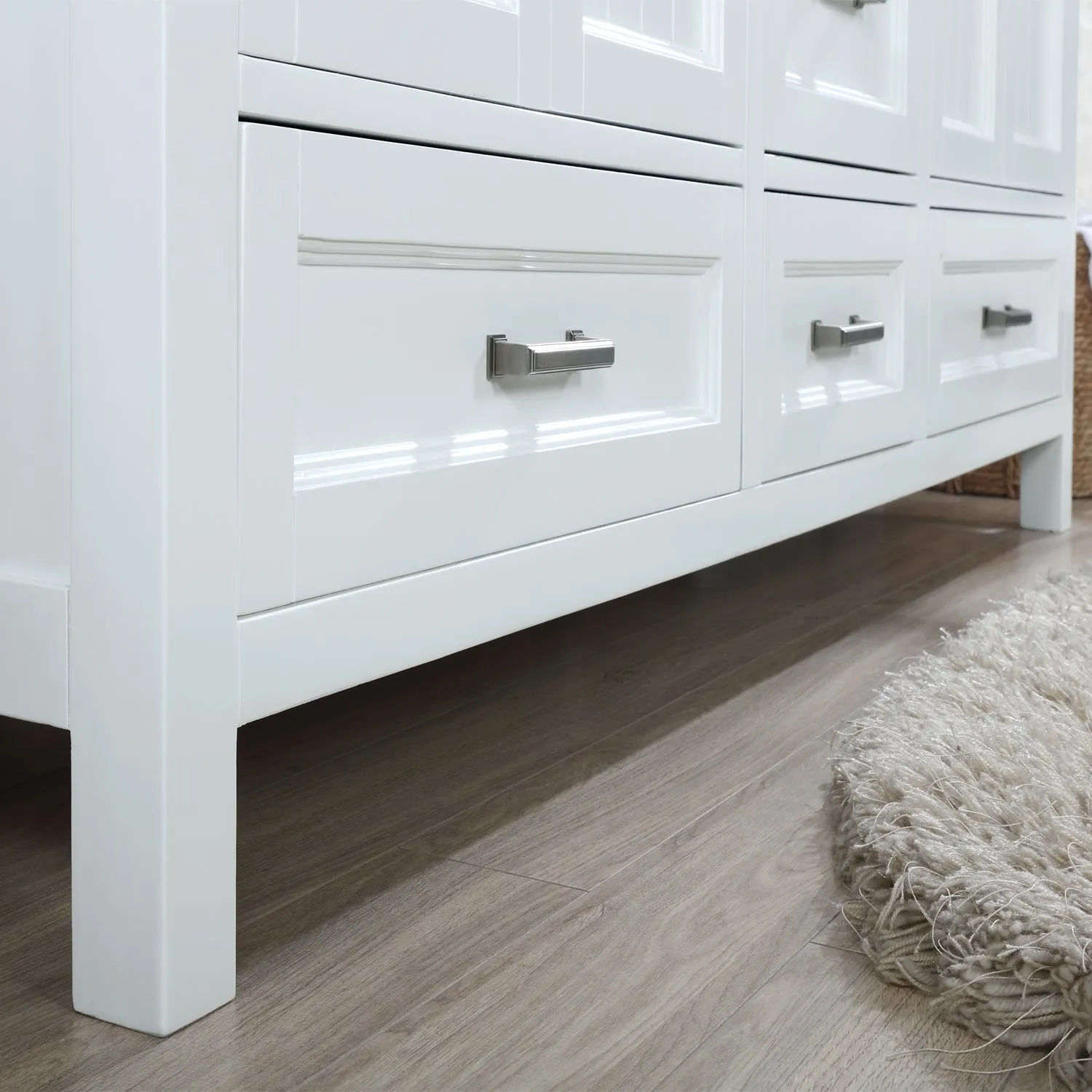 Isla 72" Double Bathroom Vanity Set with Aosta White Marble Countertop