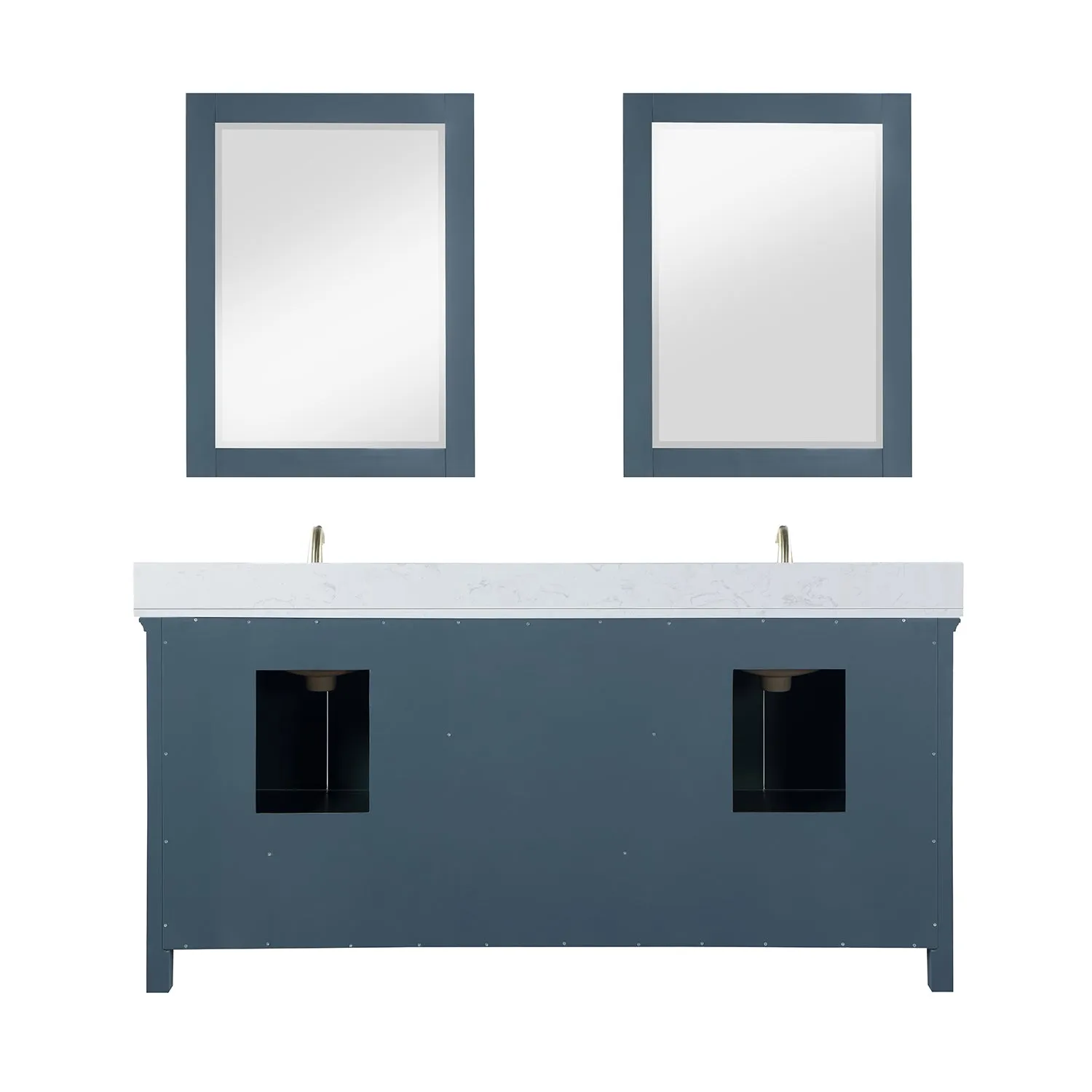Isla 72" Double Bathroom Vanity Set with Aosta White Marble Countertop