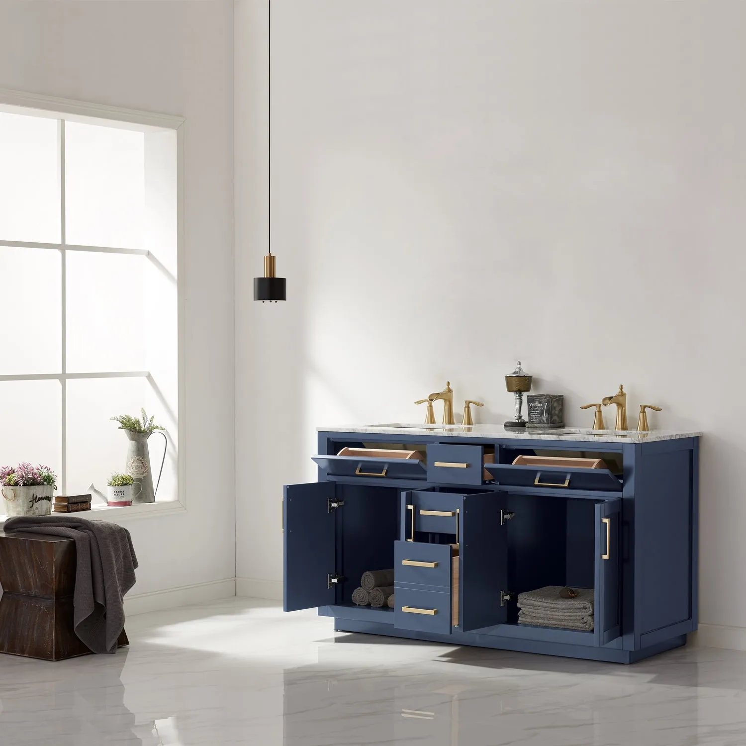 Ivy 60" Double Bathroom Vanity Cabinet Only