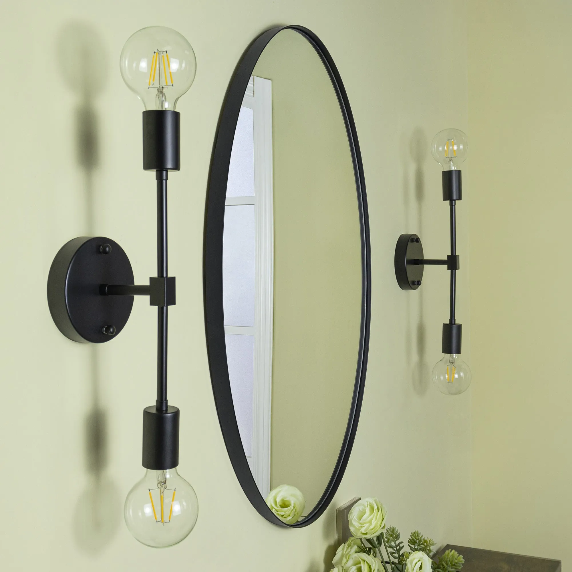 Javell Oval Stainless Steel Framed Wall Mounted Bathroom Vanity Mirror