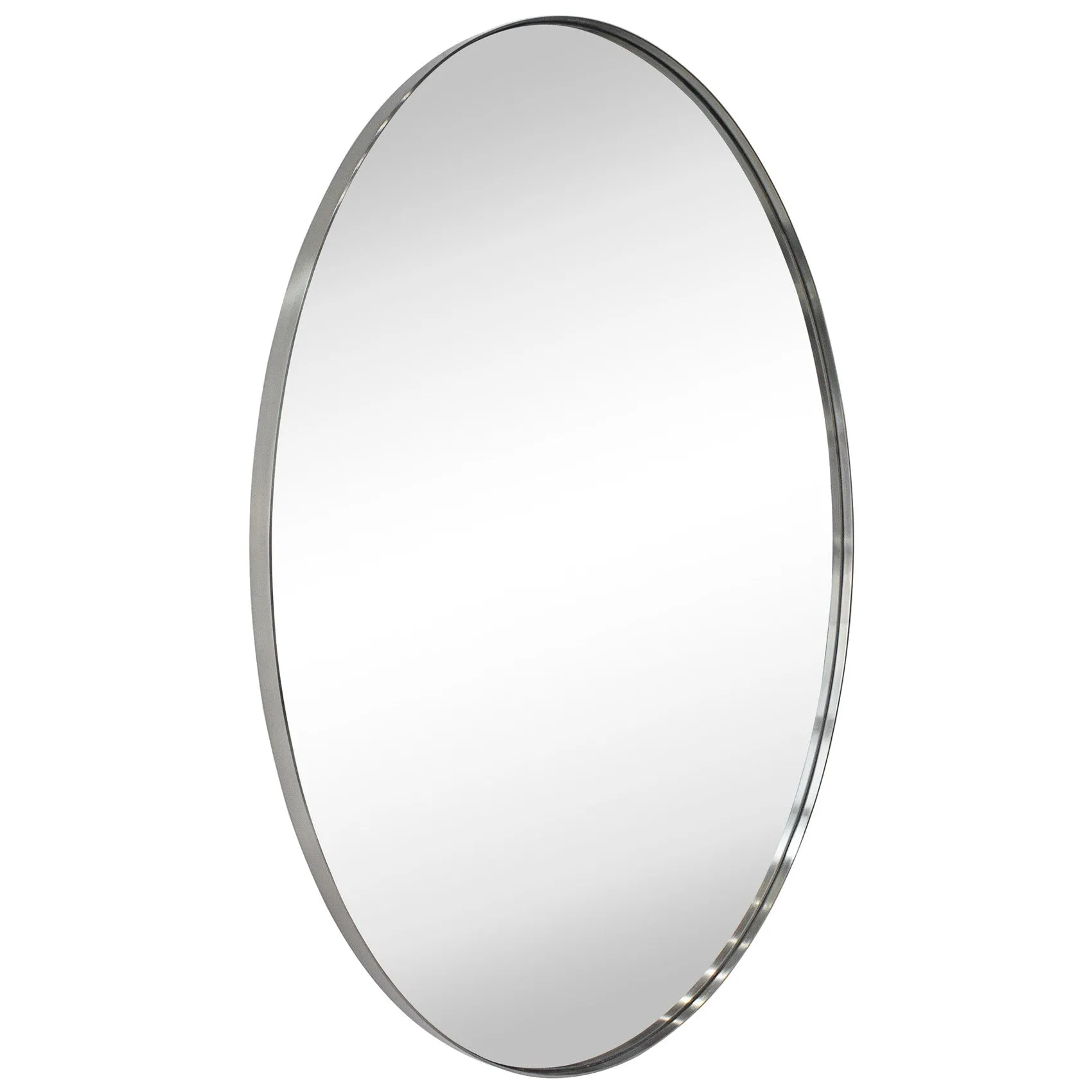 Javell Oval Stainless Steel Framed Wall Mounted Bathroom Vanity Mirror