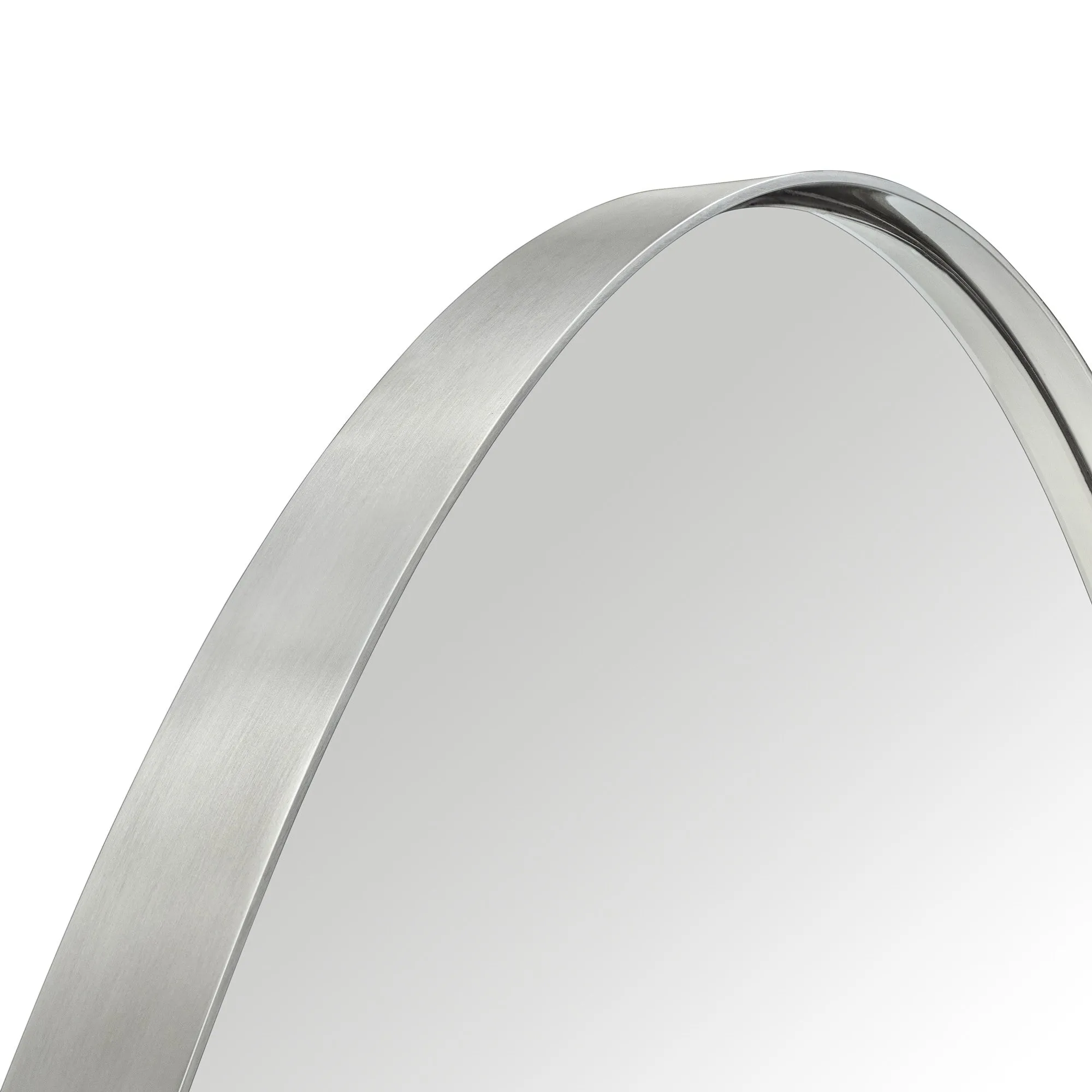Javell Oval Stainless Steel Framed Wall Mounted Bathroom Vanity Mirror