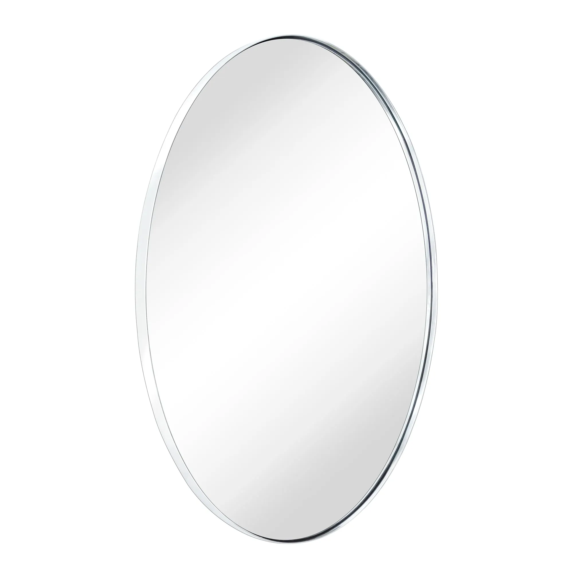 Javell Oval Stainless Steel Framed Wall Mounted Bathroom Vanity Mirror