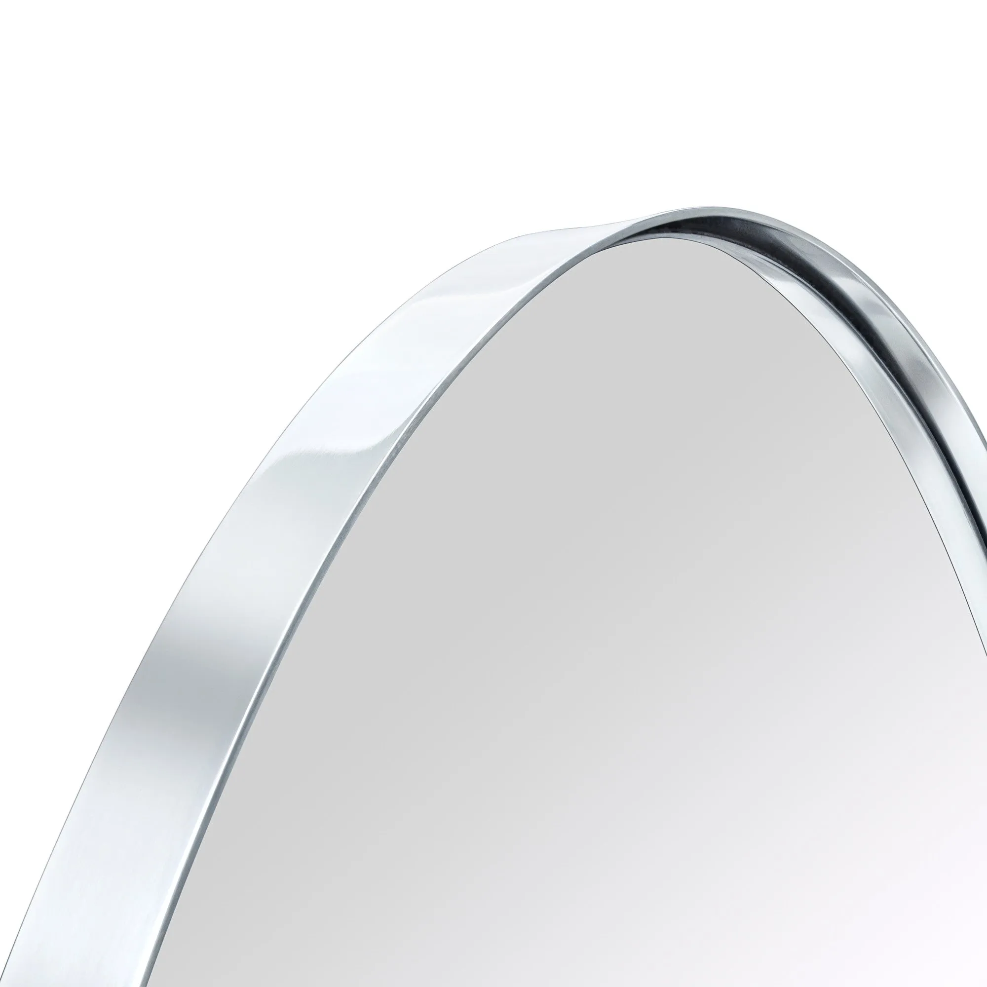 Javell Oval Stainless Steel Framed Wall Mounted Bathroom Vanity Mirror