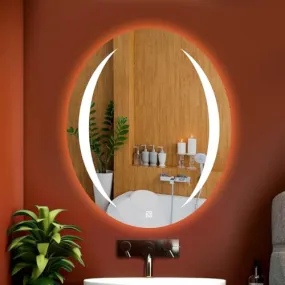 KAMAL INTERIORS Oval Wall Mounting Mirror with Light |Bathroom Mirror,Venity Mirror,Smart Mirror | LED Mirror 3 Tone (Cool White, Natural White, Warm White).