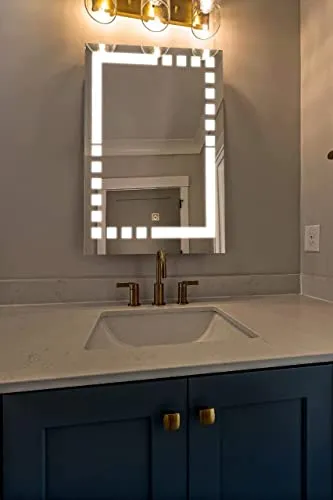 KAMAL INTERIORS Rectangular Wall Mounting Mirror with Light |Bathroom Mirror,Venity Mirror,Smart Mirror| LED Mirror 3 Tone (Cool White, Natural White, Warm White).
