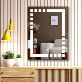 KAMAL INTERIORS Rectangular Wall Mounting Mirror with Light |Bathroom Mirror,Venity Mirror,Smart Mirror| LED Mirror 3 Tone (Cool White, Natural White, Warm White).