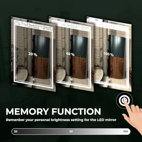 KAMAL INTERIORS Rectengale Wall Mounting Mirror with Light |Bathroom Mirror,Venity Mirror,Smart Mirror | LED Mirror 3 Tone (Cool White, Natural White, Warm White).