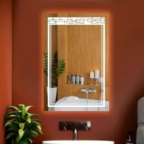 KAMAL INTERIORS Rectengale Wall Mounting Mirror with Light |Bathroom Mirror,Venity Mirror,Smart Mirror | LED Mirror 3 Tone (Cool White, Natural White, Warm White).