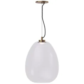 Kapoor 13 in. LED Pendant Light Natural Brass Finish with Clear glass shade