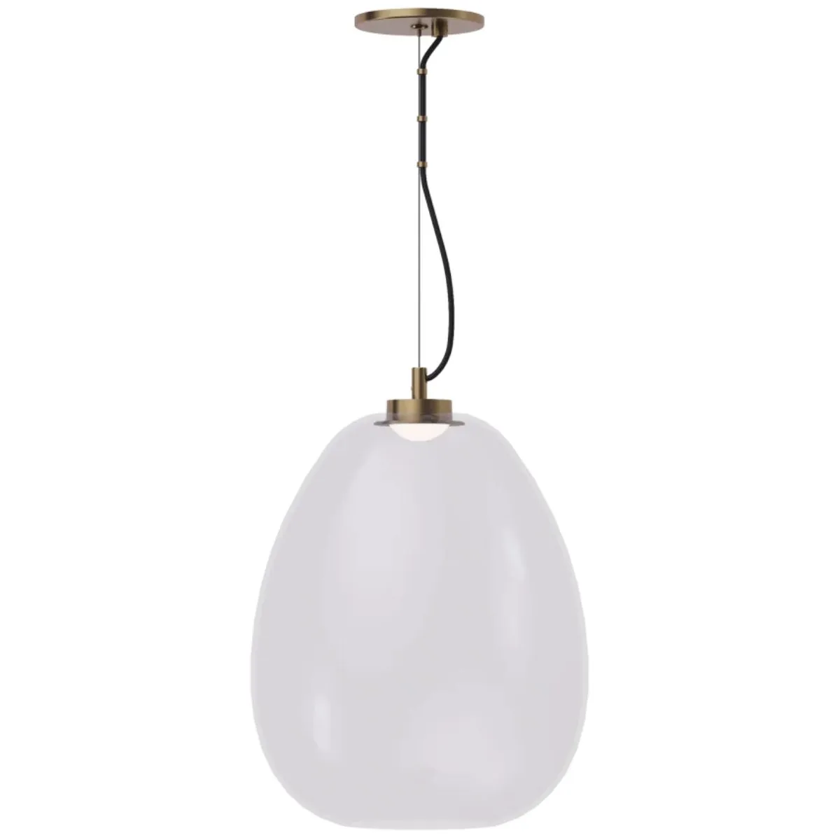 Kapoor 13 in. LED Pendant Light Natural Brass Finish with Clear glass shade