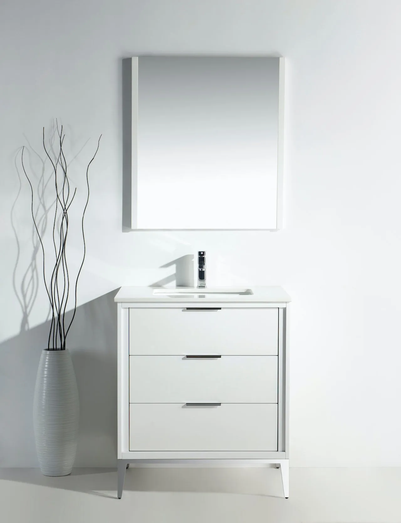 KD99GW ,30″ GLOSS WHITE VANITY WITH QUARTZ COUNTER TOP