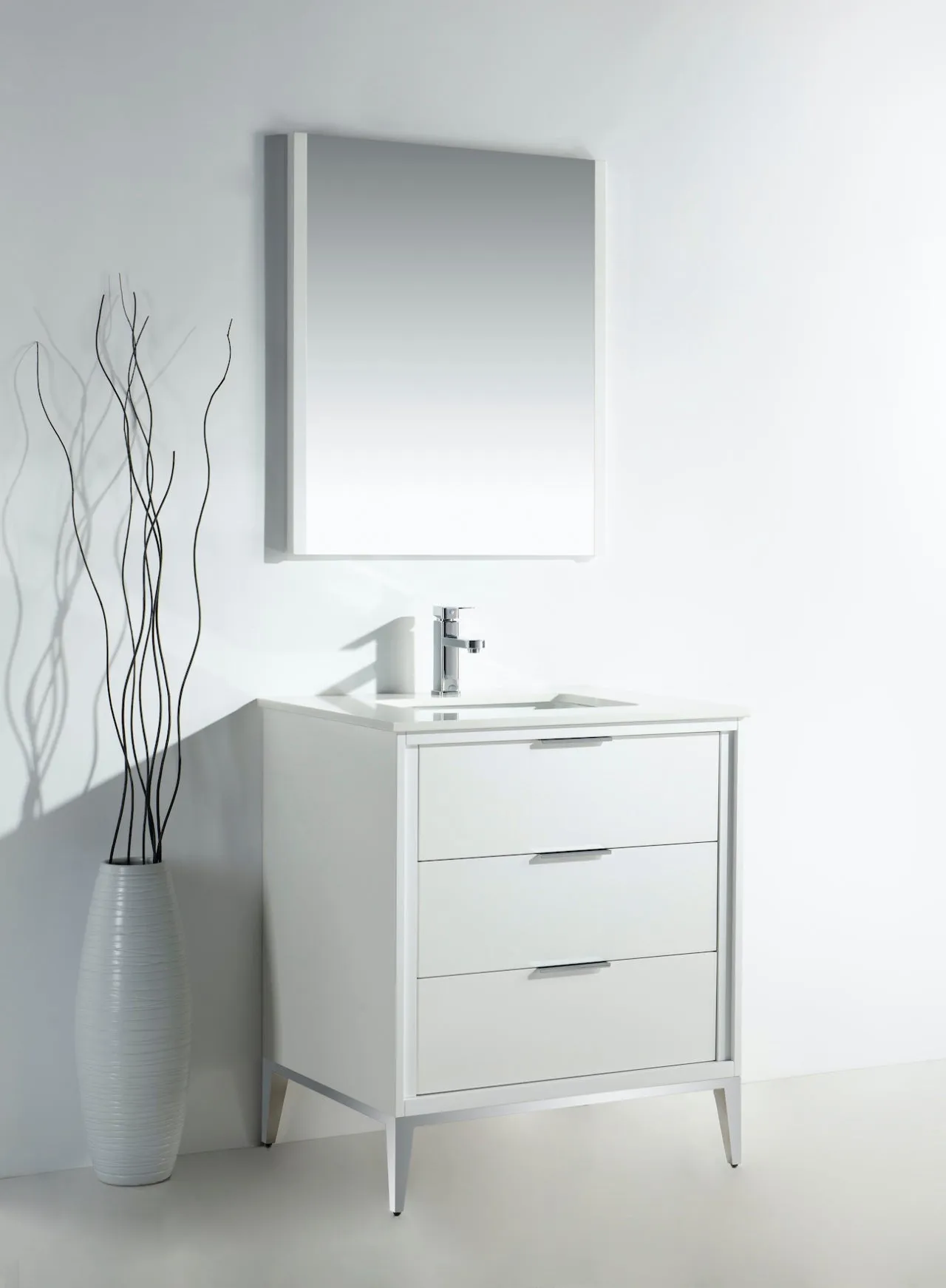KD99GW ,30″ GLOSS WHITE VANITY WITH QUARTZ COUNTER TOP