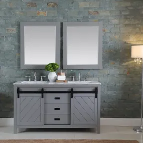 Kinsley 60" Double Bathroom Vanity Set with Carrara White Marble Countertop