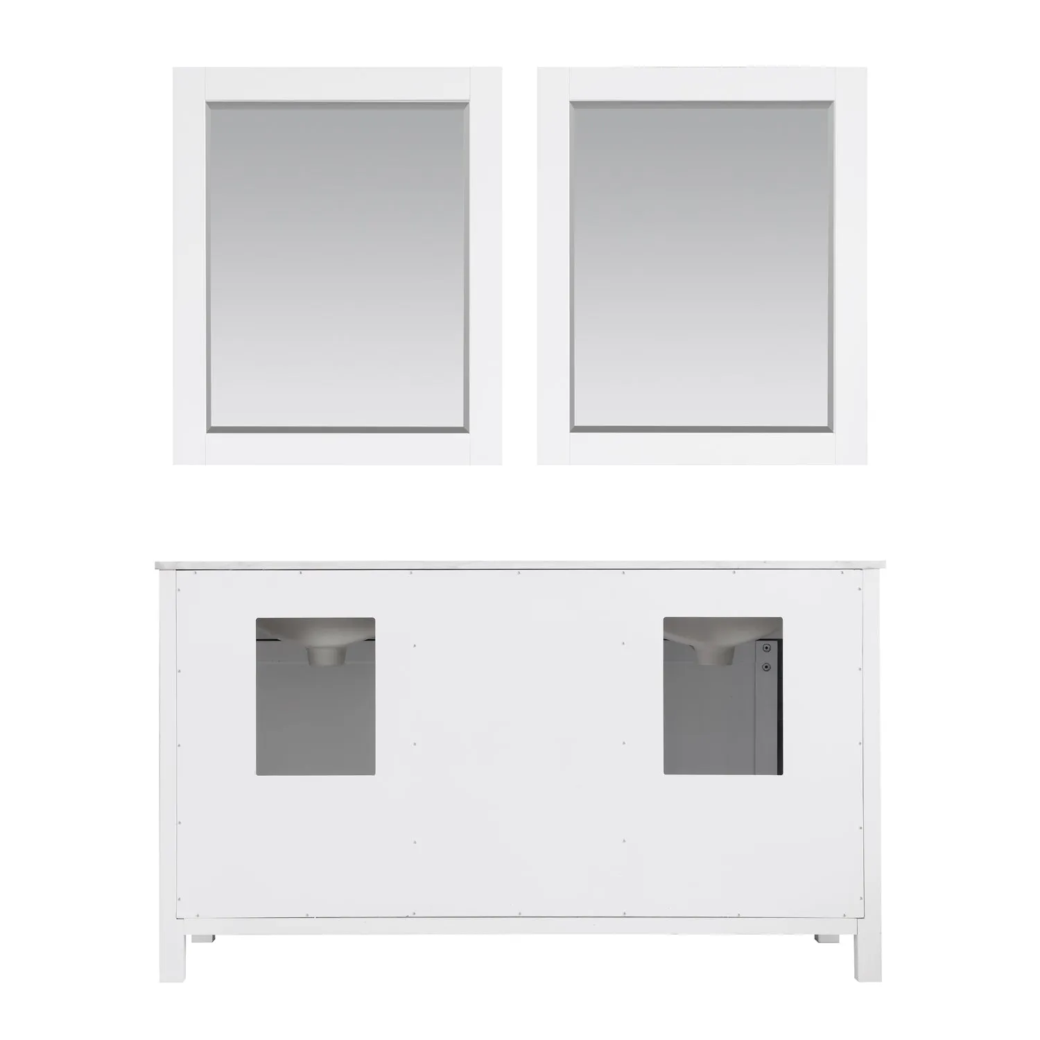 Kinsley 60" Double Bathroom Vanity Set with Carrara White Marble Countertop