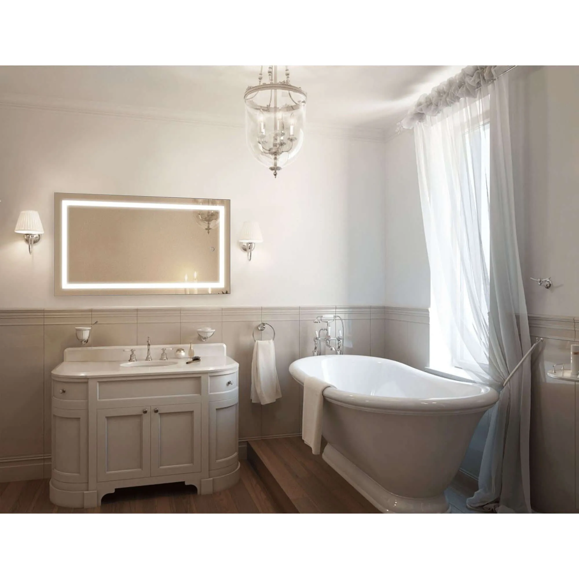 Krugg Icon 24 x 42 LED Bathroom Mirror - Dimmer & Defogger