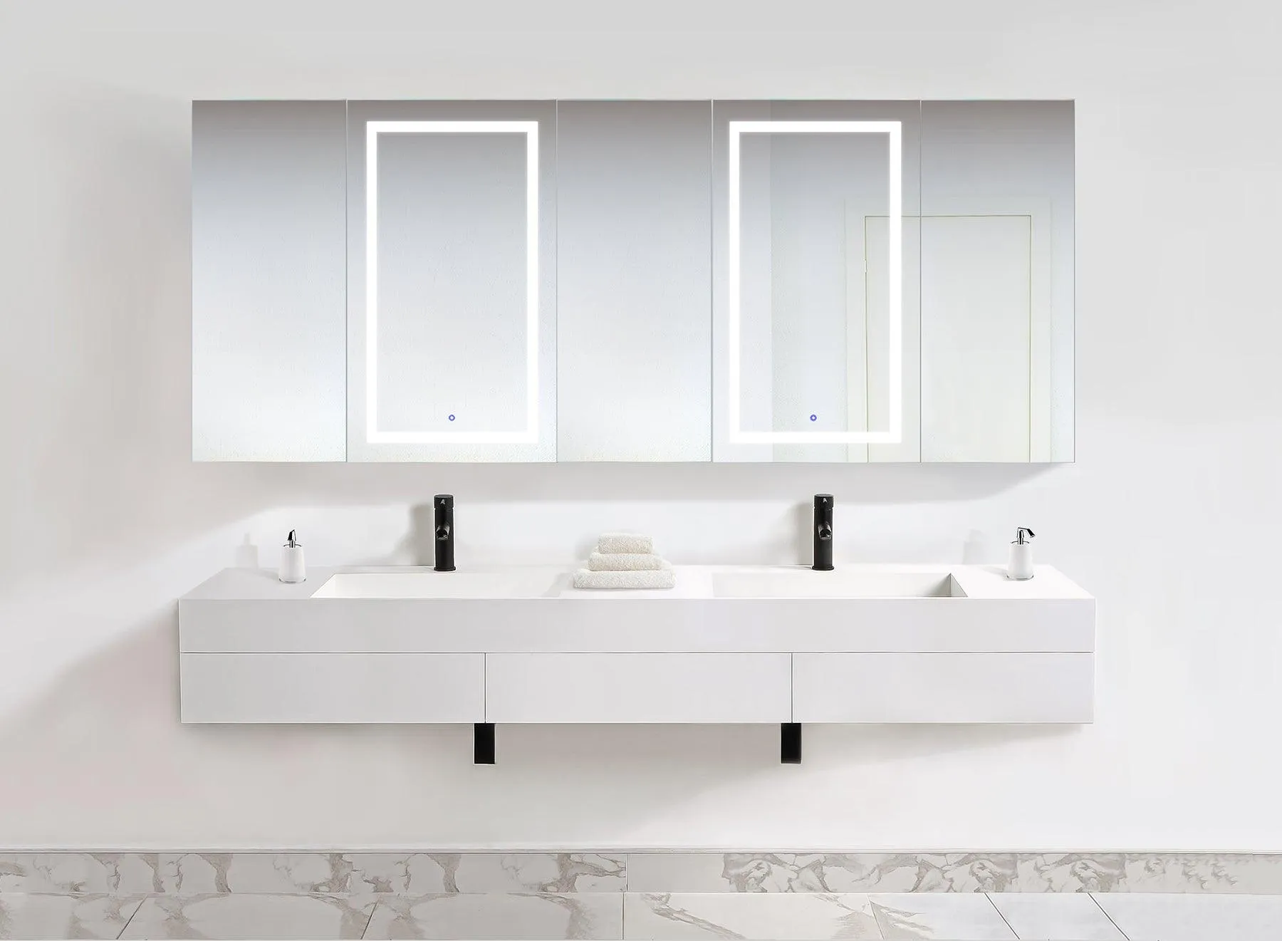 Krugg Svange 102″ X 42″ LED Medicine Cabinet w/Dimmer & Defogger