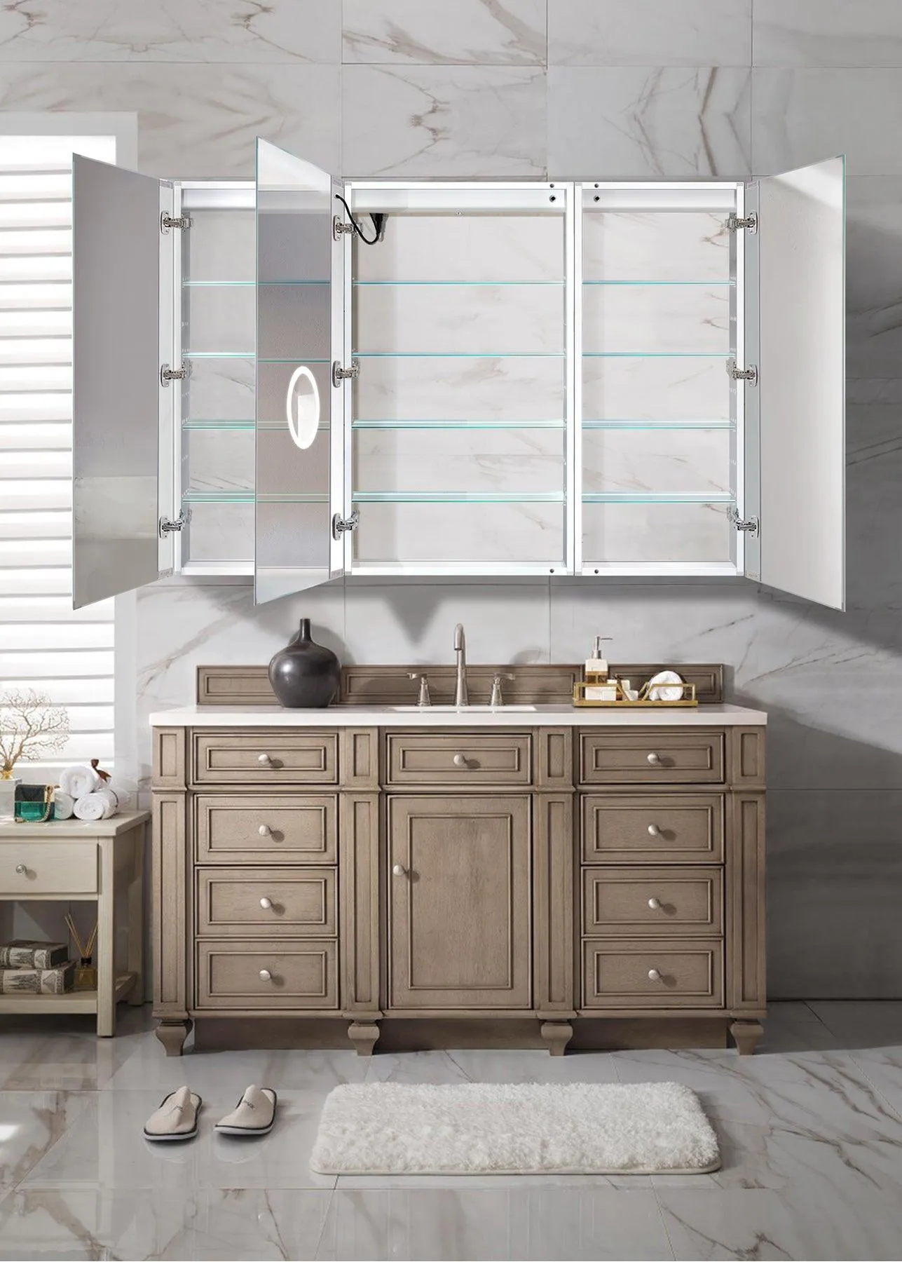 Krugg Svange 60″ X 42″ LED Medicine Cabinet w/Dimmer & Defogger