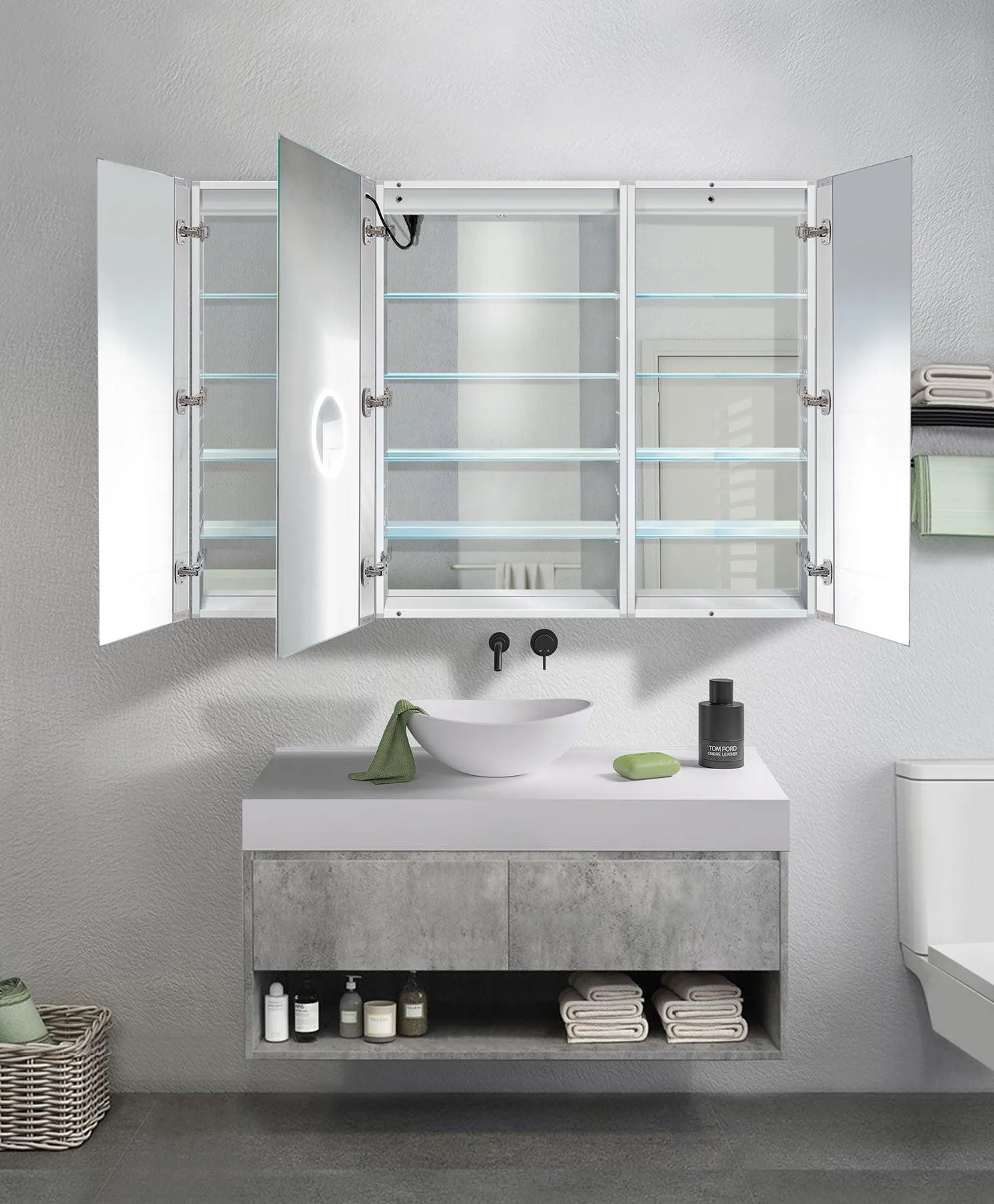 Krugg Svange 60″ X 42″ LED Medicine Cabinet w/Dimmer & Defogger