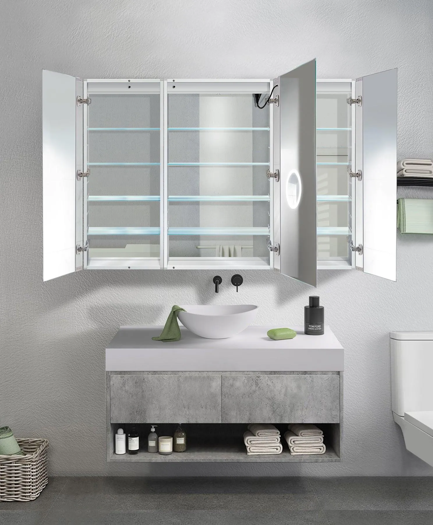 Krugg Svange 66″ X 42″ LED Medicine Cabinet w/Dimmer & Defogger