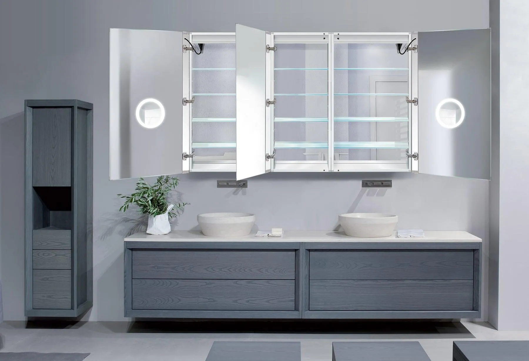 Krugg Svange 66″ X 42″ LED Medicine Cabinet w/Dimmer & Defogger