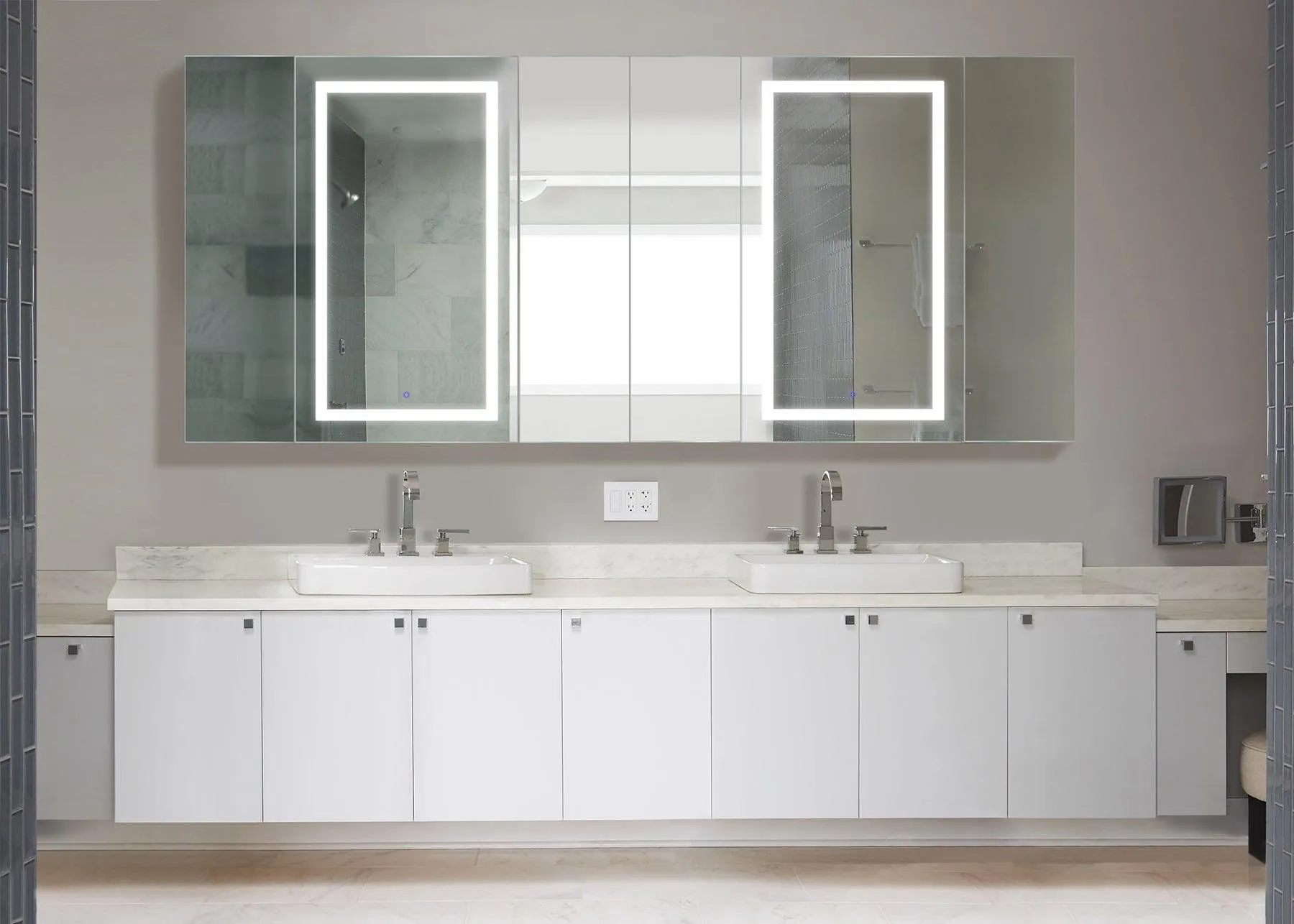 Krugg Svange 96″ X 42″ LED Medicine Cabinet w/Dimmer & Defogger