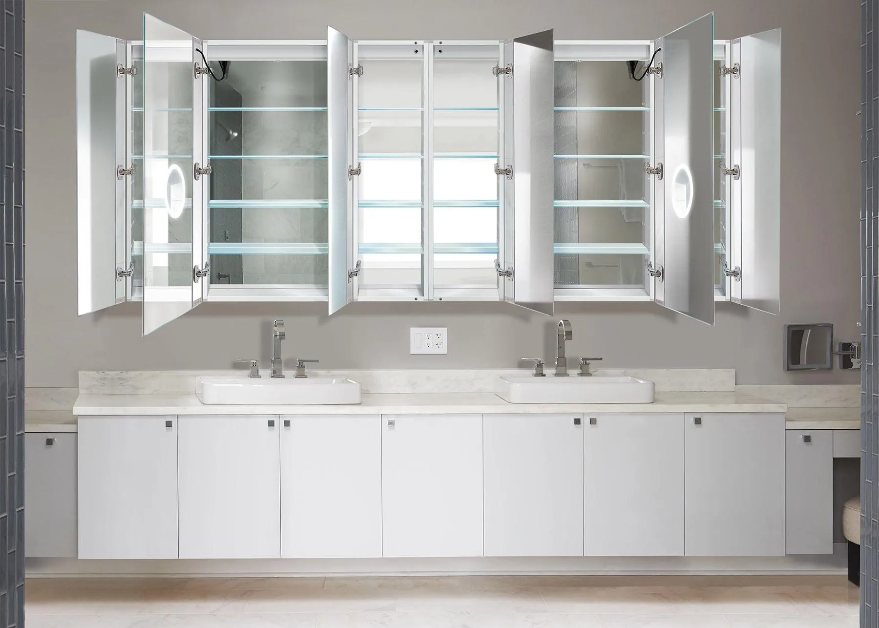 Krugg Svange 96″ X 42″ LED Medicine Cabinet w/Dimmer & Defogger